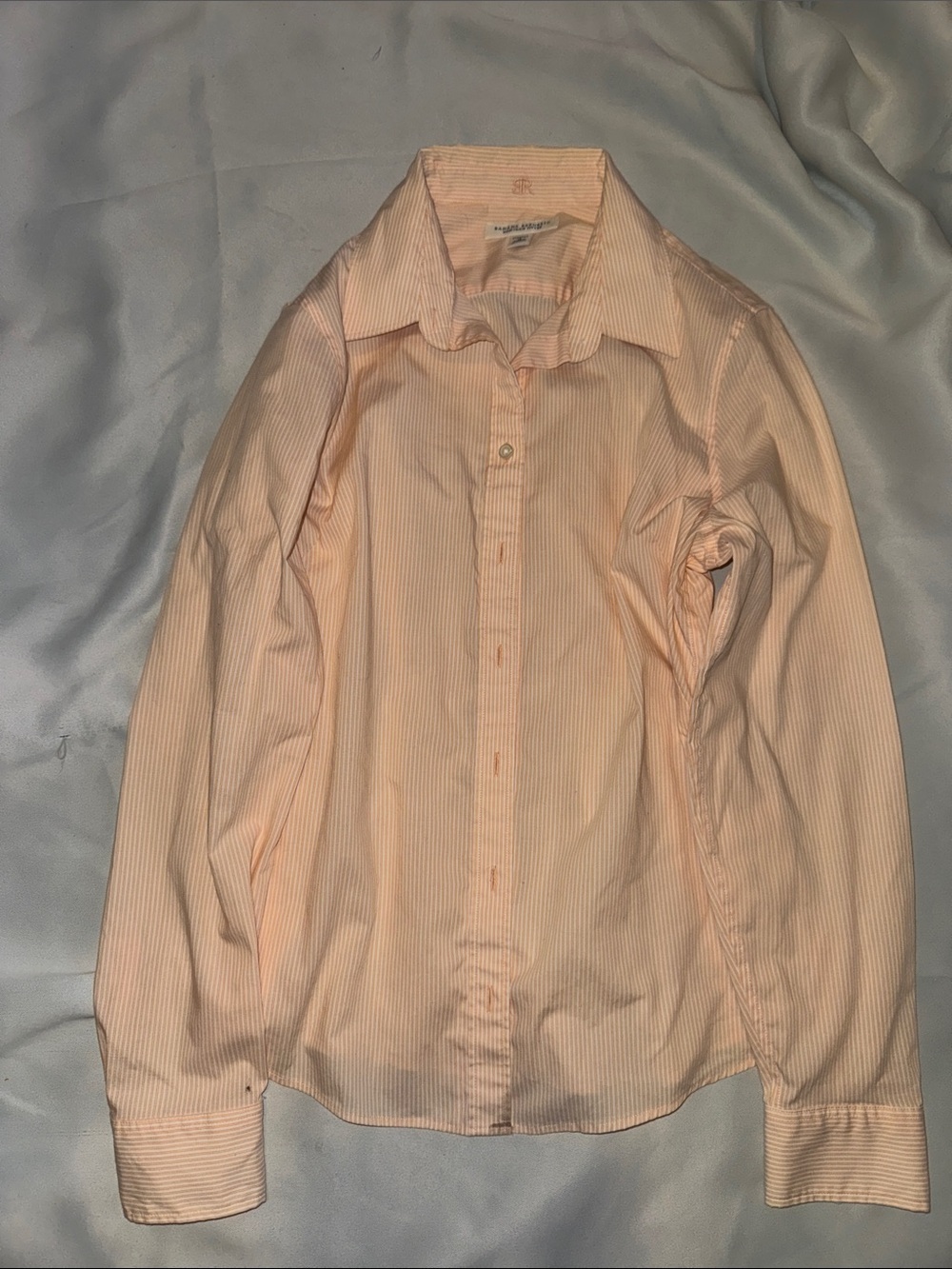 Banana Republic Light Peach Striped Button-Down Shirt
